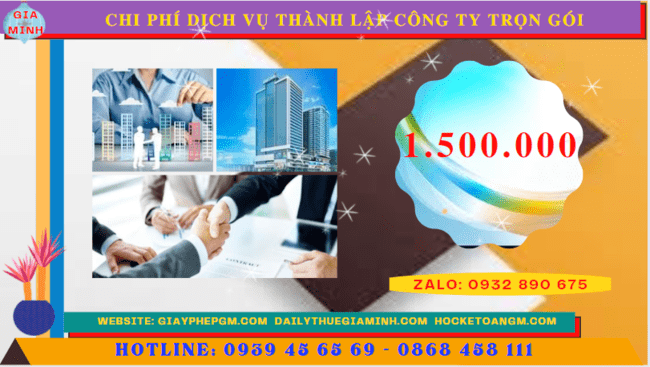 Dịch vụ thành lập công ty tại thành phố hồ chí minh trọn gói 5 Phí dịch vụ thành lập công ty trọn gói tại Thành Phố Hồ Chí Minh