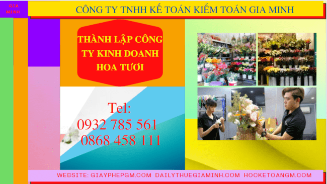 Quy trình thành lập công ty kinh doanh hoa tươi tại Bình Định