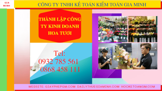 Quy trình thành lập công ty kinh doanh hoa tươi tại Đồng Tháp