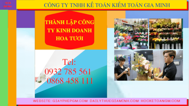 Quy trình thành lập công ty kinh doanh hoa tươi tại Hà Tĩnh