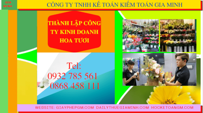 Quy trình thành lập công ty kinh doanh hoa tươi tại Kiên Giang