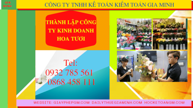 Quy trình thành lập công ty kinh doanh hoa tươi tại Nghệ An