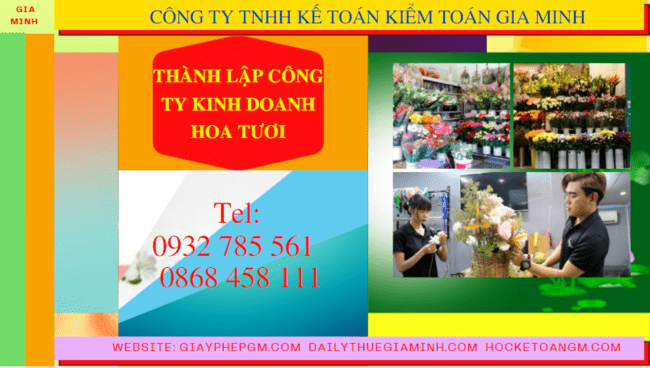 Quy trình thành lập công ty kinh doanh hoa tươi tại Tiền Giang