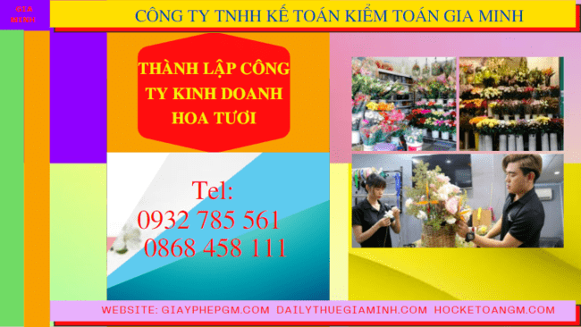 Quy trình thành lập công ty kinh doanh hoa tươi tại Trà Vinh