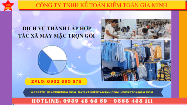 dịch vụ thành lập hợp tác xã may mặc trọn gói tại Gia Lai - nhanh chóng và uy tín 4 Quy trình thành lập hợp tác xã may mặc tại Gia Lai