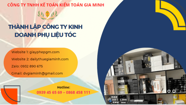 Thành lập doanh nghiệp kinh doanh phụ liệu tóc tại Bình Định