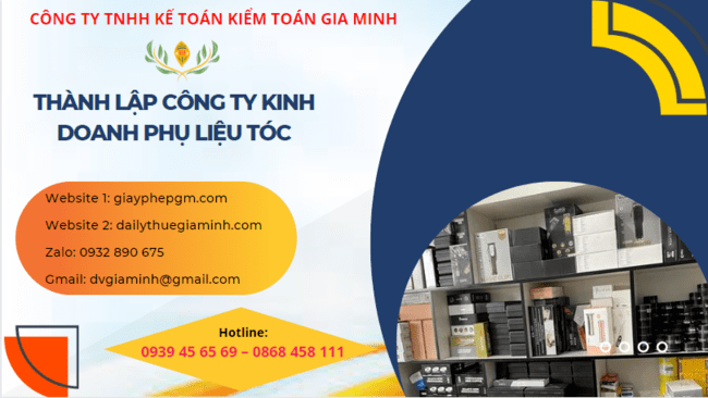 Thành lập công ty kinh doanh phụ liệu tóc tại cà mau 4 Thành lập doanh nghiệp kinh doanh phụ liệu tóc tại Cà Mau