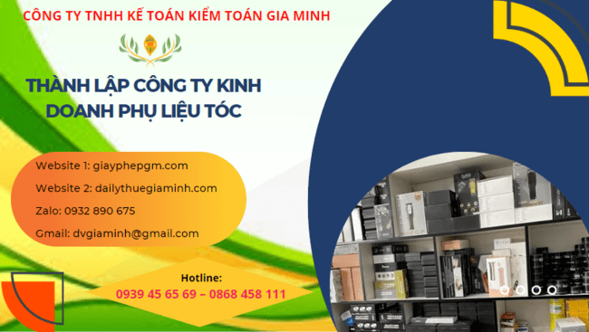 Thành lập doanh nghiệp kinh doanh phụ liệu tóc tại Hà Tĩnh