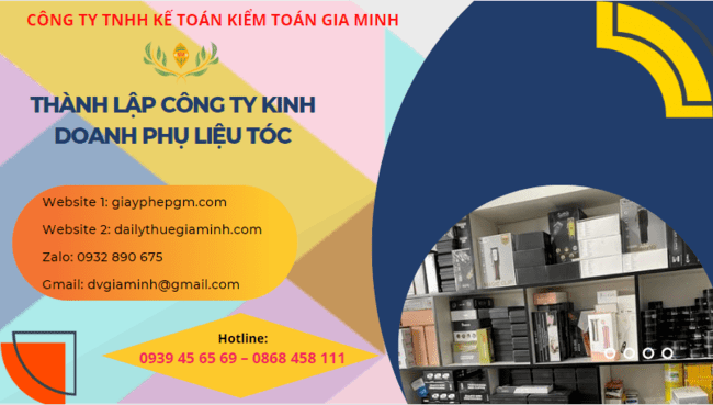 Thành lập doanh nghiệp kinh doanh phụ liệu tóc tại TP Cần Thơ