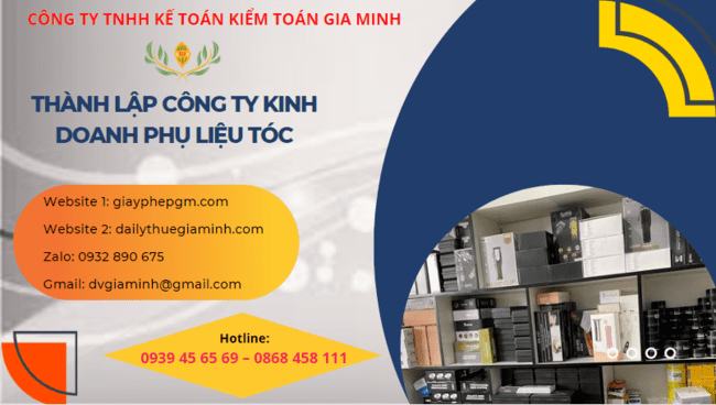 Thành lập doanh nghiệp kinh doanh phụ liệu tóc tại TP Hồ Chí Minh