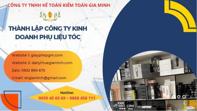 Thành lập doanh nghiệp kinh doanh phụ liệu tóc tại Vĩnh Long