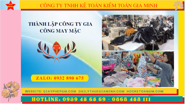 Thủ tục điều kiện thành lập công ty gia công may mặc tại Bình Định