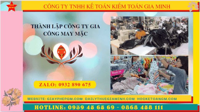 Thủ tục điều kiện thành lập công ty gia công may mặc tại Bình Thuận