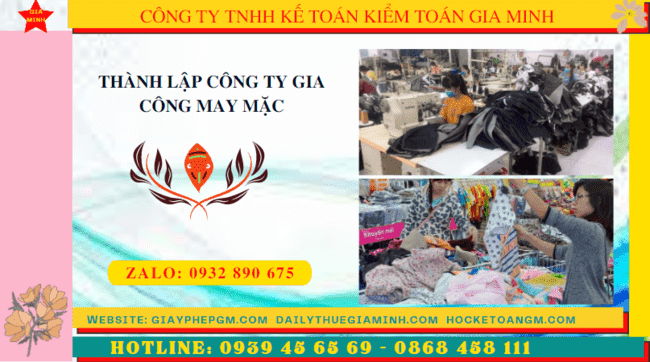 Thủ tục điều kiện thành lập công ty gia công may mặc tại Cà Mau