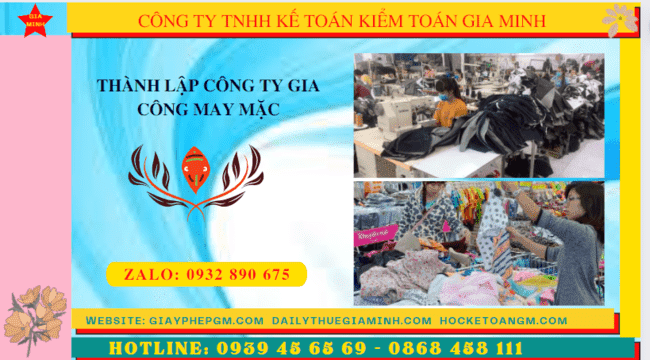 Thủ tục điều kiện thành lập công ty gia công may mặc tại Đồng Nai