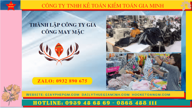 THÀNH LẬP CÔNG TY GIA CÔNG MAY MẶC TẠI QUẢNG NINH 6 Thủ tục điều kiện thành lập công ty gia công may mặc tại Quảng Ninh