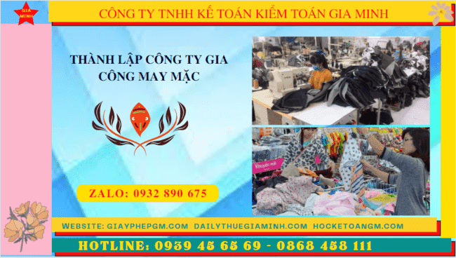 Thủ tục điều kiện thành lập công ty gia công may mặc tại Thành Phố Hồ Chí Minh