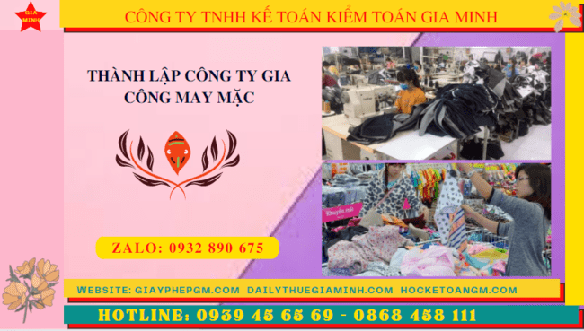 Thủ tục điều kiện thành lập công ty gia công may mặc tại Trà Vinh