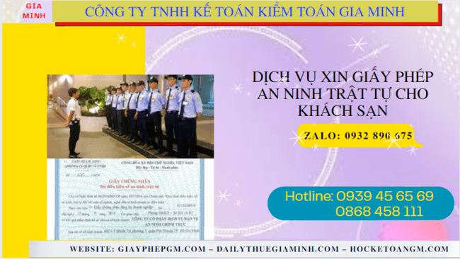 Dịch vụ xin giấy phép an ninh trật tự cho khách sạn tại Ninh Thuận 8 Thủ tục làm giấy phép an ninh trật tự cho khách sạn tại Ninh Thuận