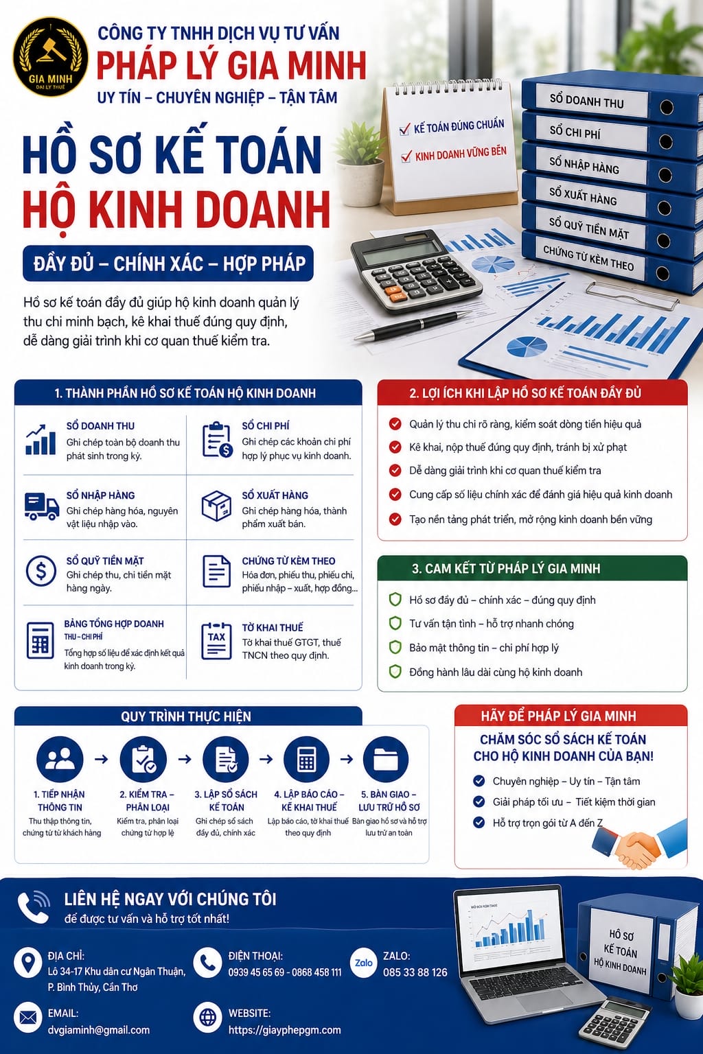 Hồ sơ kế toán hộ kinh doanh đầy đủ