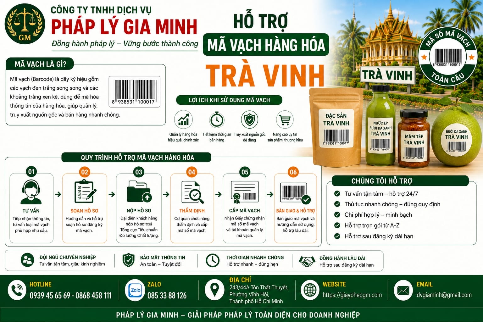 Hỗ trợ đăng ký mã vạch hàng hóa Trà Vinh
