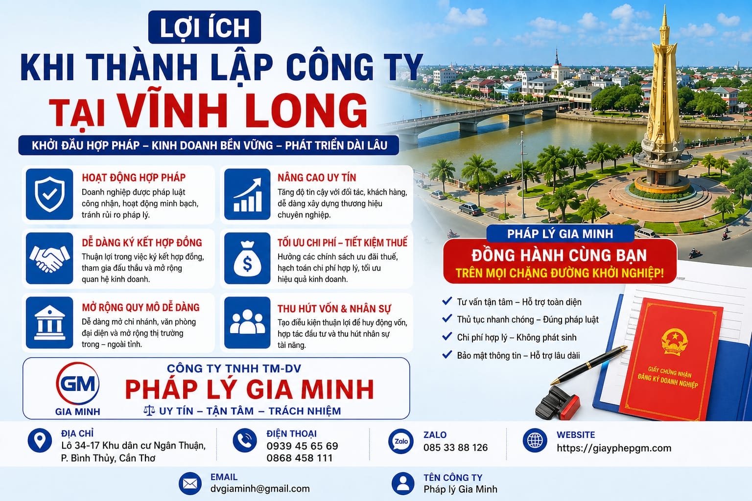 Lợi ích khi thành lập công ty tại Vĩnh Long