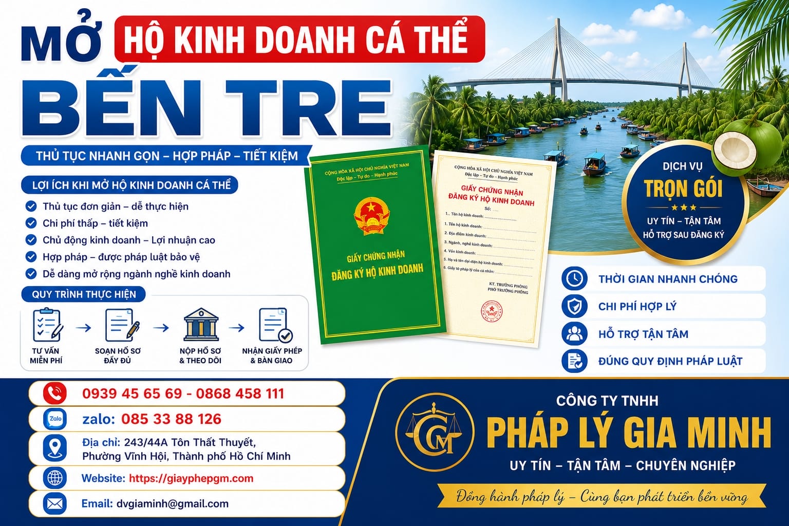 Đăng ký hộ kinh doanh cá thể tại Bến Tre nhanh gọn – đúng luật – chi phí tiết kiệm 9 Mở hộ kinh doanh cá thể Bến Tre