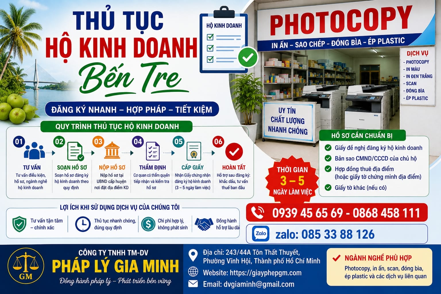 Đăng ký hộ kinh doanh cá thể tại Bến Tre nhanh gọn – đúng luật – chi phí tiết kiệm 11 Thủ tục hộ kinh doanh Bến Tre