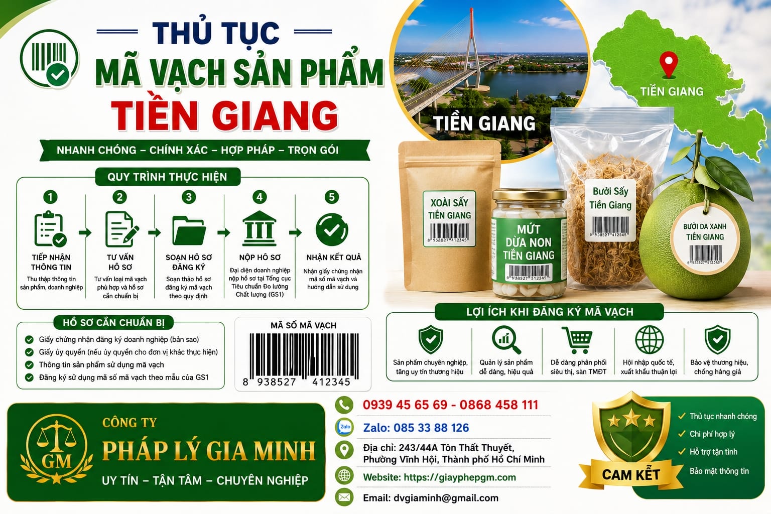 Thủ tục mã vạch sản phẩm Tiền Giang