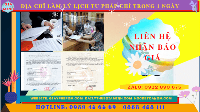 Chi phí làm lý lịch tư pháp chỉ trong 1 ngày ở Huế