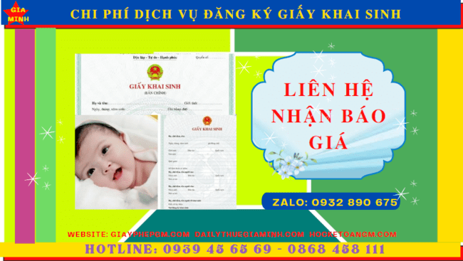 Chi phí đăng ký giấy khai sinh nhanh tại Bắc Giang