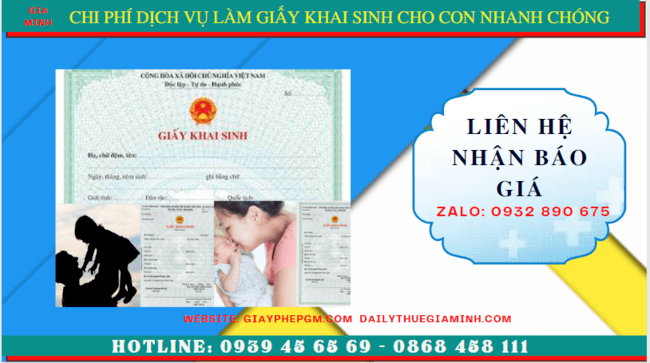 DỊCH VỤ LÀM GIẤY KHAI SINH CHO CON NHANH CHÓNG TẠI TPHCM 12 Chi phí dịch vụ làm giấy khai sinh tại TPHCM