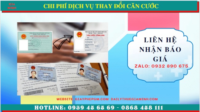 DỊCH VỤ THAY ĐỔI CĂN CƯỚC TẠI TPHCM 5 Chi phí dịch vụ làm căn cước công dân tại TPHCM