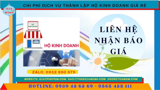 DỊCH VỤ THÀNH LẬP HỘ KINH DOANH GIÁ RẺ TẠI QUẬN BÌNH THẠNH - TPHCM 5 Chi phí thành lập hộ kinh doanh trọn gói tại Quận Bình Thạnh- TPHCM