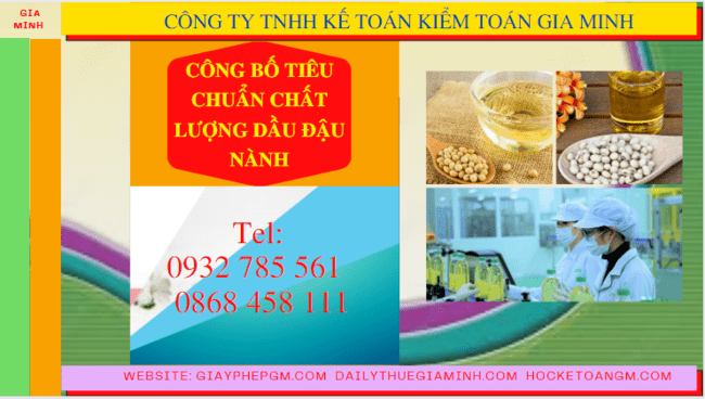 Dịch vụ công bố chất lượng dầu đậu nành nhập khẩu