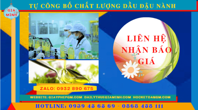 Chi phí công bố sản phẩm dầu đậu nành trọn gói