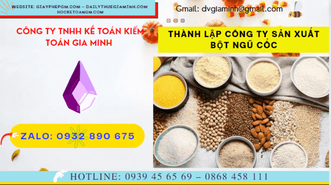 Hồ sơ thành lập công ty sản xuất bột ngũ cốc gồm những gì