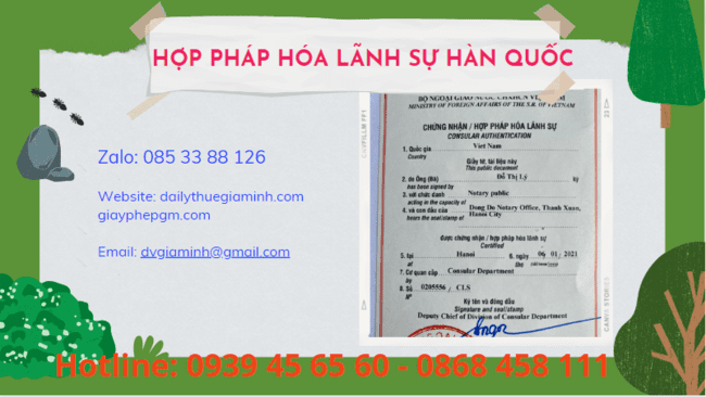 HỢP PHÁP HÓA LÃNH SỰ HÀN QUỐC 3 Thủ tục hợp pháp hóa lãnh sự giấy tờ Hàn Quốc