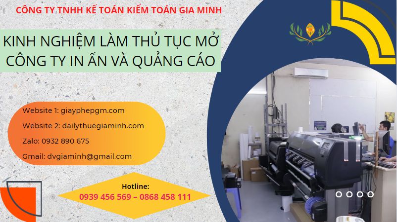 Dịch vụ mở công ty in ấn và quảng cáo thành công