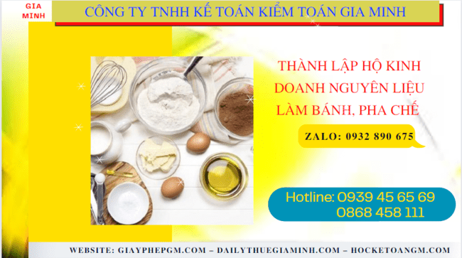 THÀNH LẬP HỘ KINH DOANH NGUYÊN LIỆU LÀM BÁNH, PHA CHẾ TẠI THÀNH PHỐ ĐÀ NẴNG 6 Hồ sơ thành lập hộ kinh doanh nguyên liệu làm bánh, pha chế gồm những gì tại thành phố Đà Nẵng