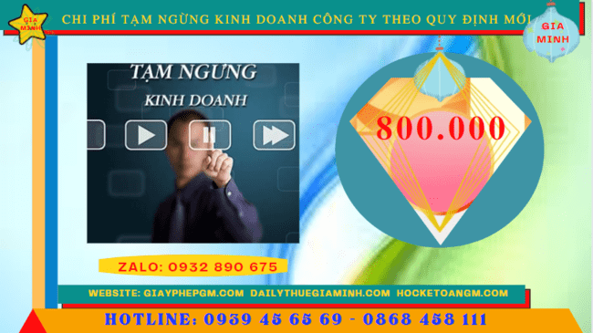 Dịch vụ tạm ngừng kinh doanh công ty tại Bến Tre theo quy định mới 7 Chi phí tạm ngừng kinh doanh công ty tại Bến Tre
