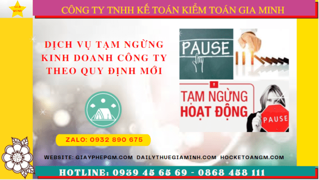 Dịch vụ tạm ngừng kinh doanh công ty tại Bến Tre theo quy định mới 9 Thủ tục tạm ngừng hoạt động doanh nghiệp tại Bến Tre