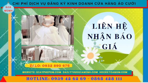 ĐĂNG KÝ KINH DOANH CỬA HÀNG ÁO CƯỚI TẠI AN GIANG 5 Chi phí mở cửa hàng đồ cưới tại An Giang