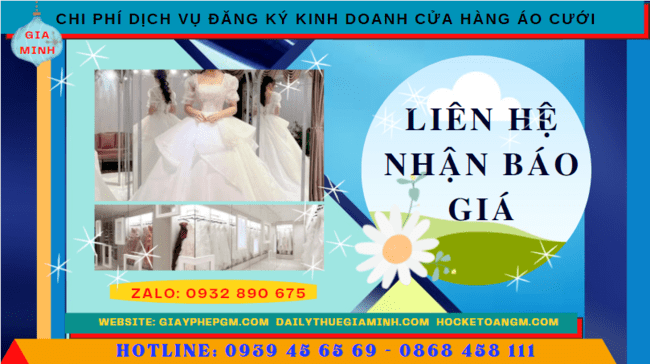 ĐĂNG KÝ KINH DOANH CỬA HÀNG ÁO CƯỚI TẠI BẮC KẠN 5 Chi phí mở cửa hàng đồ cưới tại Bắc Kạn