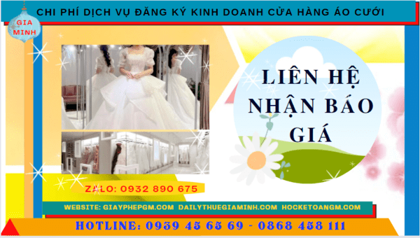 Đăng ký kinh doanh cửa hàng áo cưới tại bắc ninh 5 Chi phí mở cửa hàng đồ cưới tại Bắc Ninh