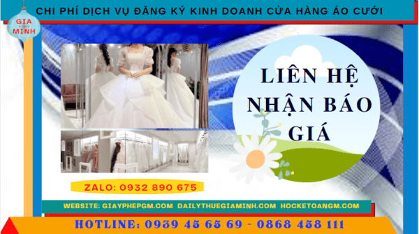Đăng ký kinh doanh cửa hàng áo cưới tại hà nam 5 Chi phí mở cửa hàng đồ cưới tại Hà Nam
