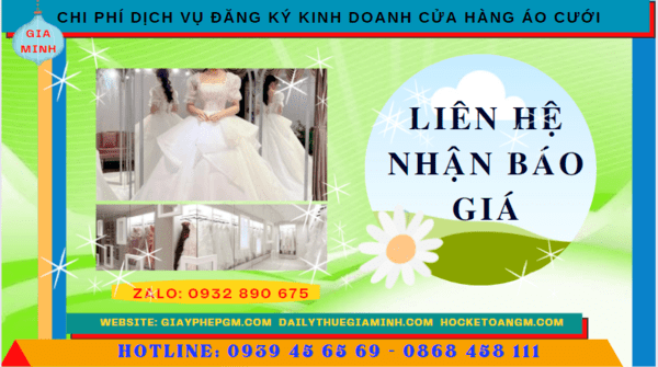 Đăng ký kinh doanh cửa hàng áo cưới tại hà tĩnh 5 Chi phí mở cửa hàng đồ cưới tại Hà Tĩnh