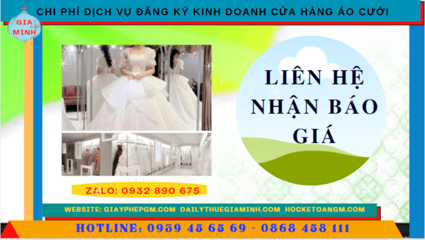 ĐĂNG KÝ KINH DOANH CỬA HÀNG ÁO CƯỚI TẠI HẬU GIANG 5 Chi phí mở cửa hàng đồ cưới tại Hậu Giang