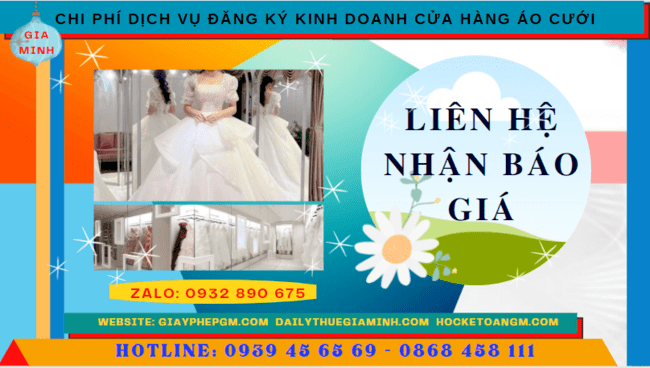 Dịch vụ đăng ký kinh doanh cửa hàng áo cưới tại Huế 5 Chi phí mở cửa hàng đồ cưới tại Huế