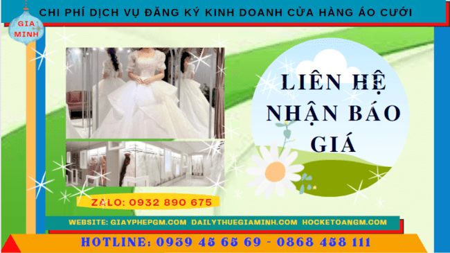 Đăng ký kinh doanh mở cửa hàng áo cưới tại Kiên Giang 5 Chi phí mở cửa hàng đồ cưới tại Kiên Giang